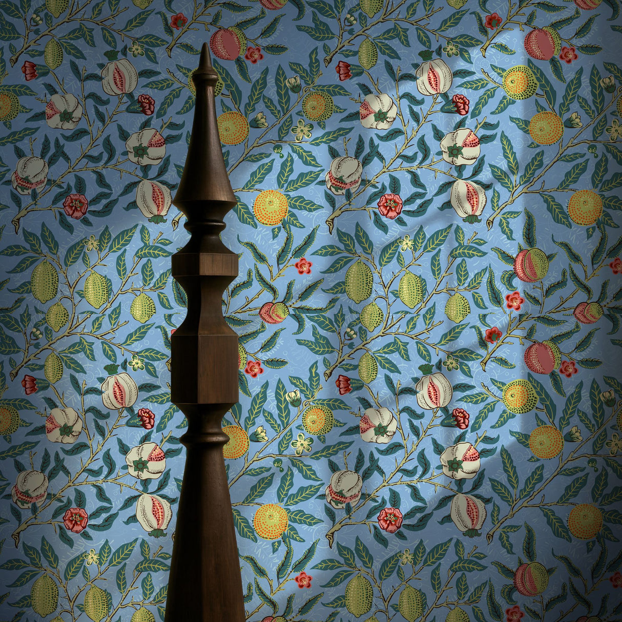 Fruit | Botanical Vintage Pomegranates William Morris Wallpaper Wallpaper Sckribbles Signature - Premium Non-Woven Roll - 24 in x 32.8 ft (61 cm × 10 m)
