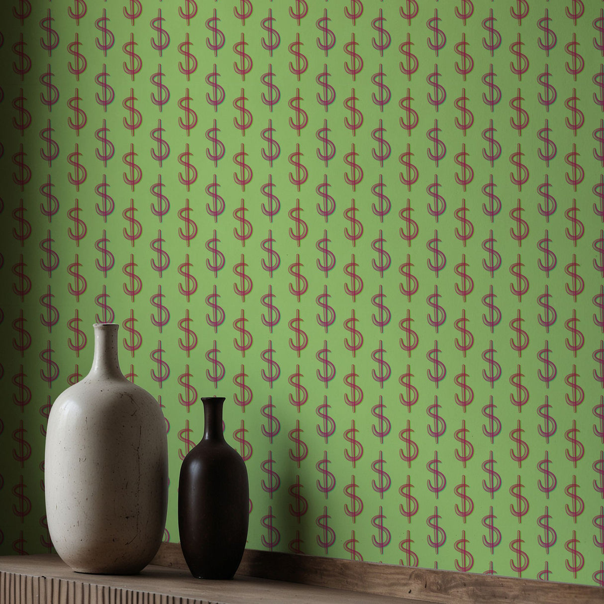 Trust Fund | Maximalist Colorful Dollar Sign Money Bubble Wallpaper Wallpaper Sckribbles