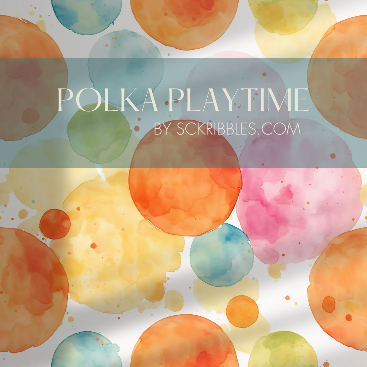 Polka Playtime | Colorful Watercolor Circles Children's Room Wallpaper Wallpaper Sckribbles