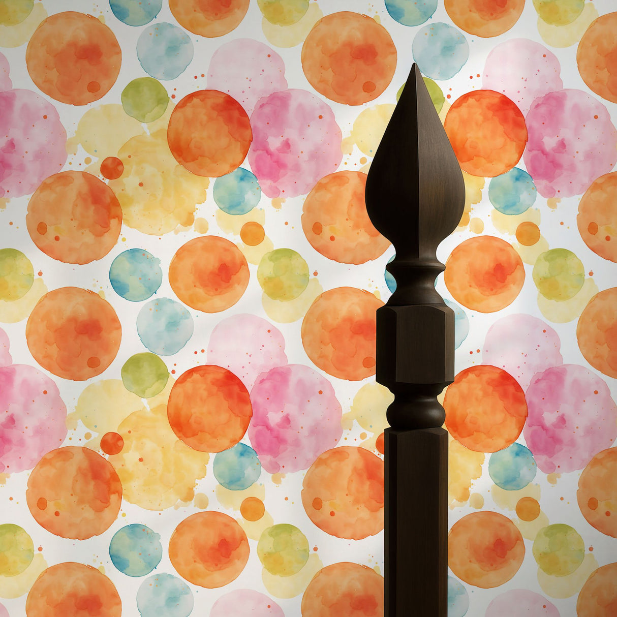 Polka Playtime | Colorful Watercolor Circles Children's Room Wallpaper Wallpaper Sckribbles