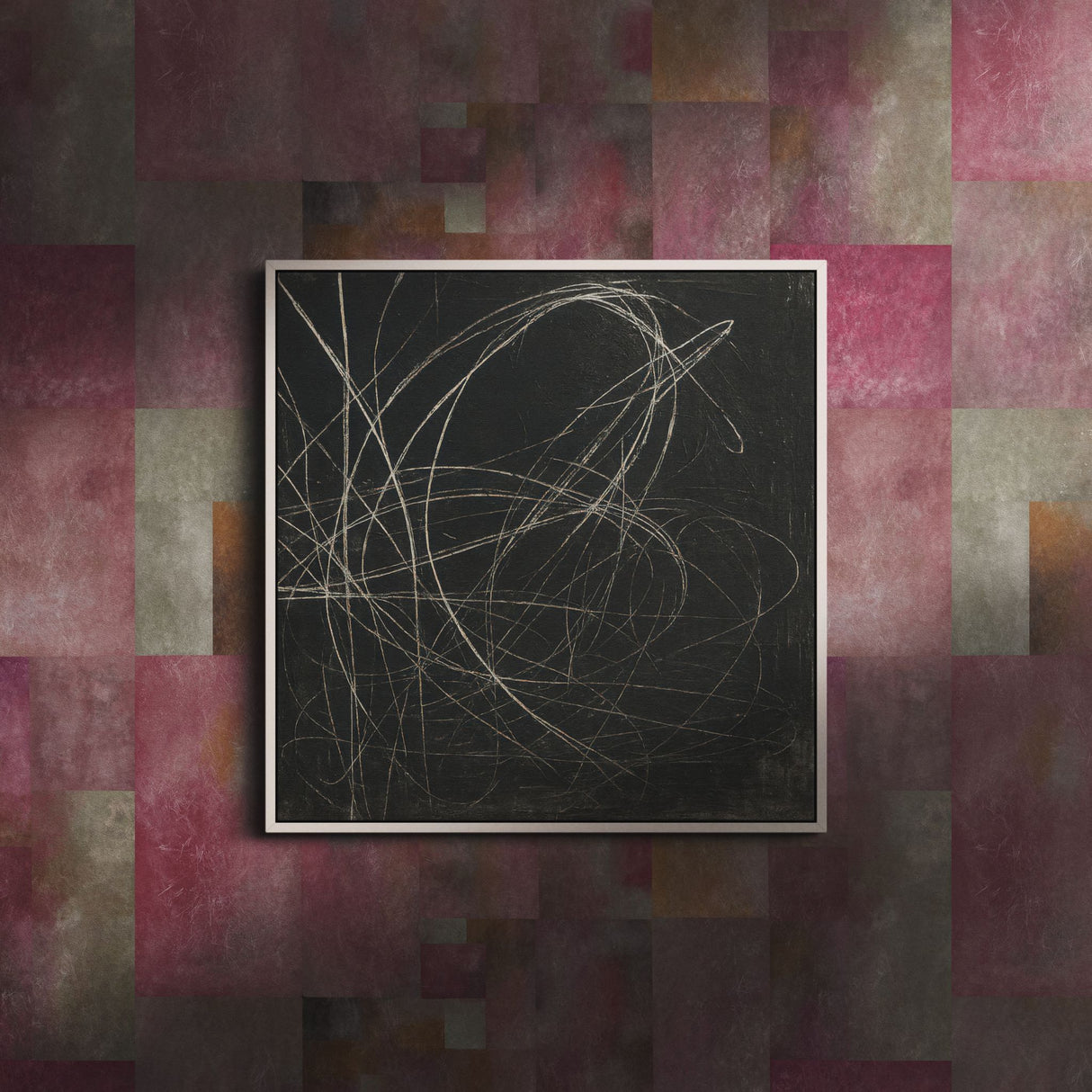 Blush Geometry | Pink Abstract Grid Distressed Wallpaper Wallpaper Sckribbles