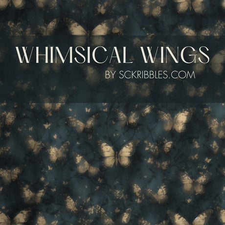Whimsical Wings | Dark Nursery Butterfly Wallpaper Wallpaper Sckribbles