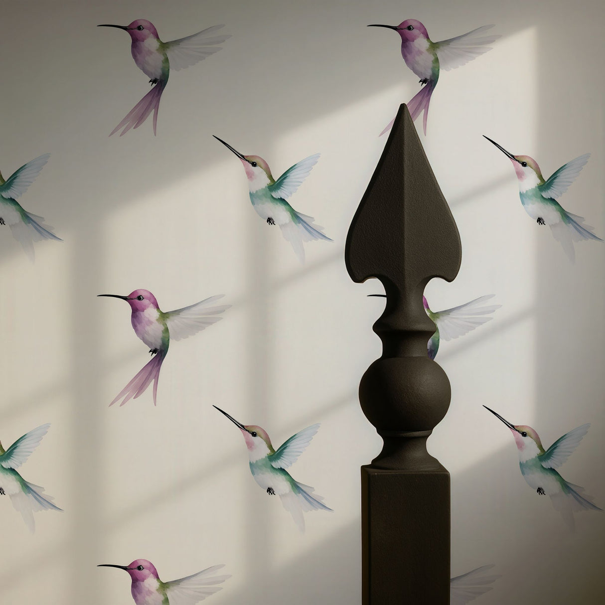 Dreamy Flight | Sweet Feminine Watercolor Hummingbird Wallpaper Wallpaper Sckribbles