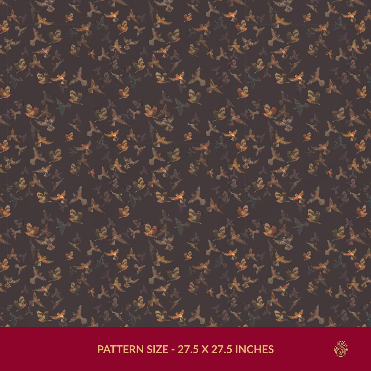 Dreamy Birds | Dark Moody Muted Whimsical Bird Wallpaper Wallpaper Sckribbles