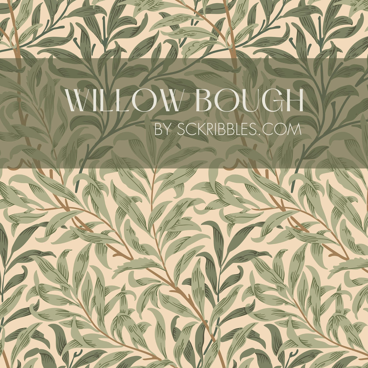 Willow Bough | Botanical Tree Branches William Morris Wallpaper Wallpaper Sckribbles
