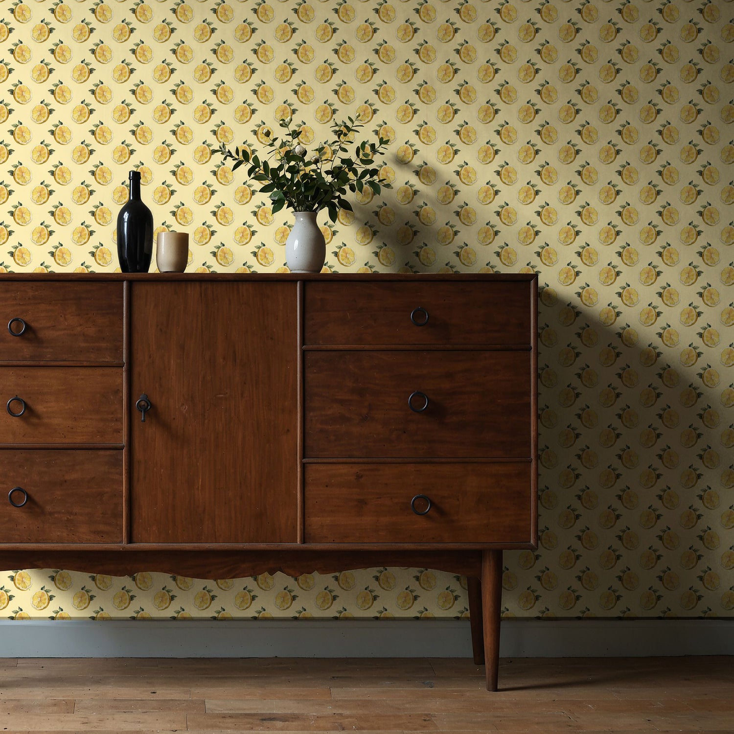 Zest Fest | Light Yellow Lemon Fruit Kitchen Wallpaper Wallpaper Sckribbles