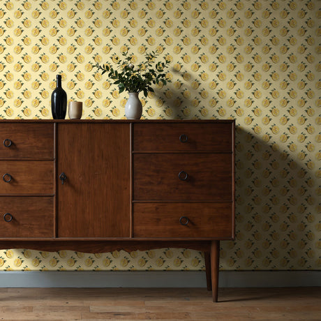 Zest Fest | Light Yellow Lemon Fruit Kitchen Wallpaper Wallpaper Sckribbles