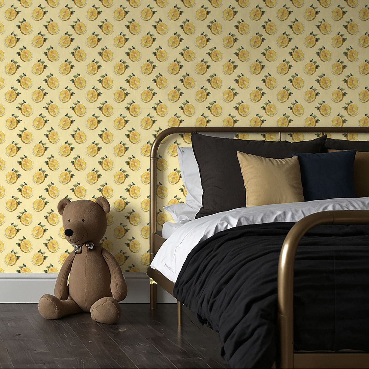 Zest Fest | Light Yellow Lemon Fruit Kitchen Wallpaper Wallpaper Sckribbles