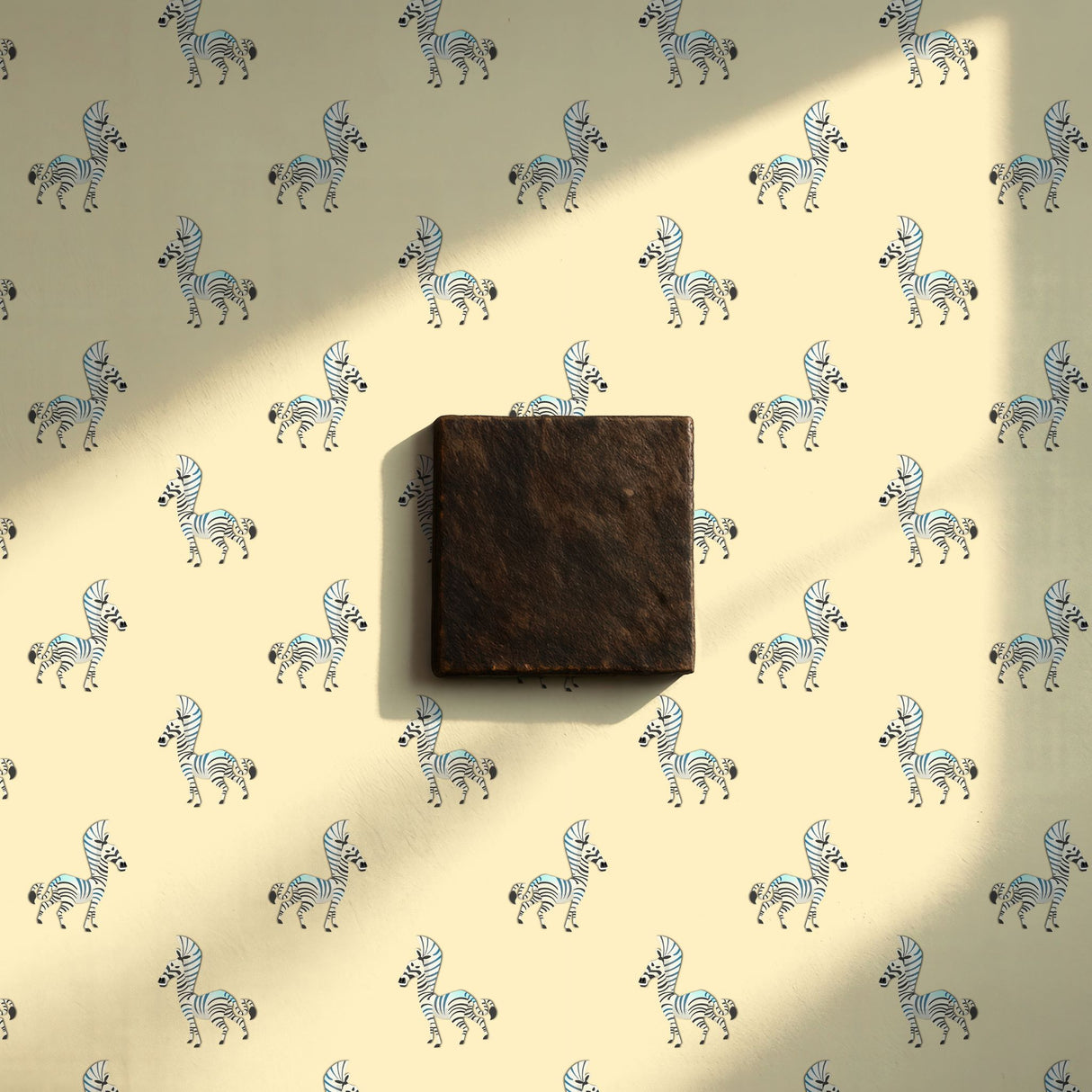 Safari Butter | Light Butter Yellow Zebra Nursery Wallpaper Wallpaper Sckribbles