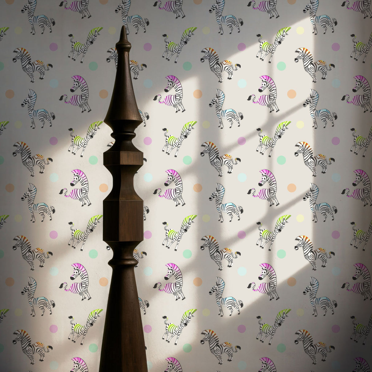 Trotty Dots | Fun Colorful Zebra Children's Nursery Wallpaper Wallpaper Sckribbles