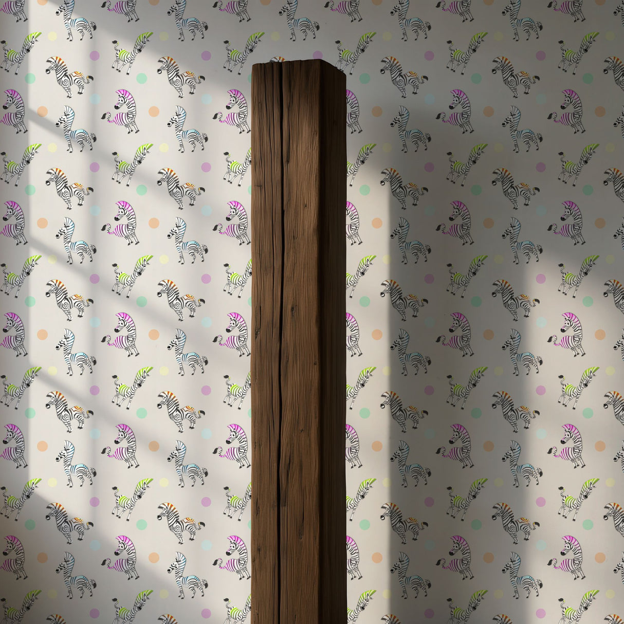 Trotty Dots | Fun Colorful Zebra Children's Nursery Wallpaper Wallpaper Sckribbles