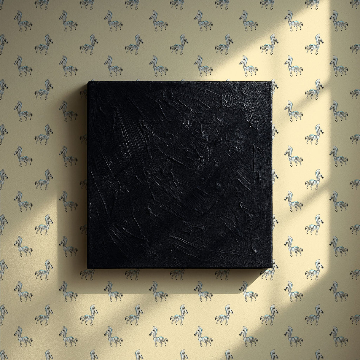 Safari Butter | Light Butter Yellow Zebra Nursery Wallpaper Wallpaper Sckribbles Signature - Premium Non-Woven Roll - 24 in x 32.8 ft (61 cm × 10 m)