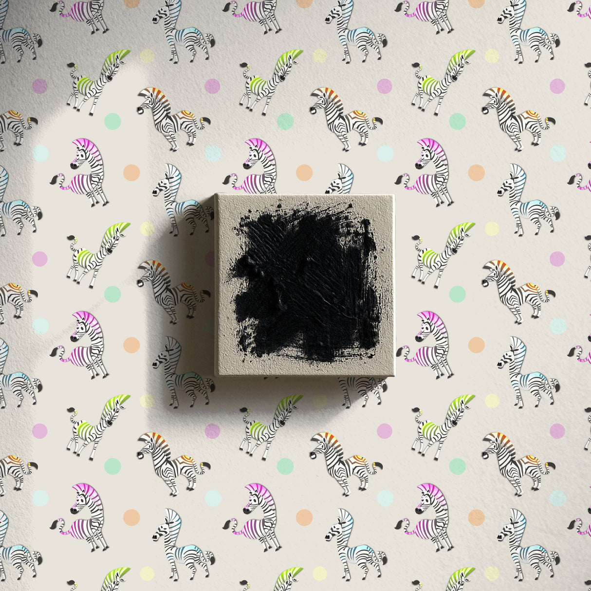 Trotty Dots | Fun Colorful Zebra Children's Nursery Wallpaper Wallpaper Sckribbles