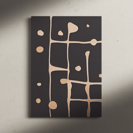 Contemporary Abstract Black with Brown Lines and Spots Wall Art Canvas {Stick Splat} Canvas Wall Art Sckribbles   