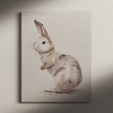 Cute Rabbit Watercolor Illustration Wall Art Canvas {The Wabbit} Canvas Wall Art Sckribbles   