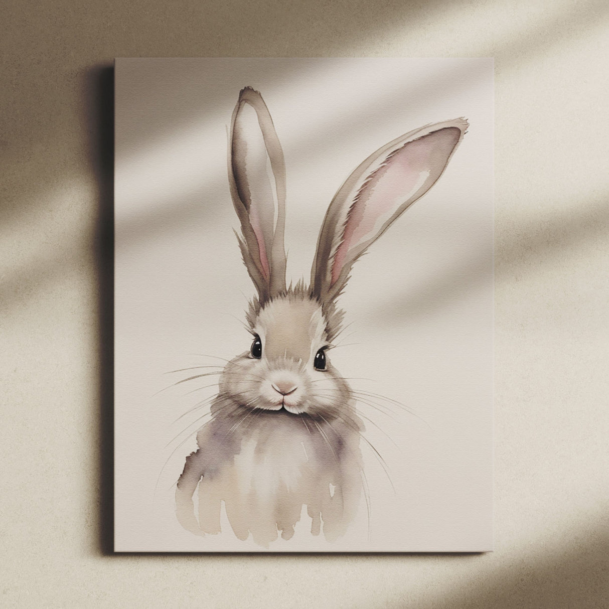 Nursery Watercolor Rabbit Illustration Wall Art Canvas {All Ears} Canvas Wall Art Sckribbles   