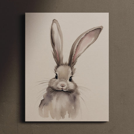Nursery Watercolor Rabbit Illustration Wall Art Canvas {All Ears} Canvas Wall Art Sckribbles   
