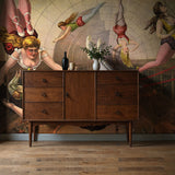 Vintage Circus Acrobats Whimsical Wallpaper Mural {Vaulting Visions} Wallpaper Mural Sckribbles