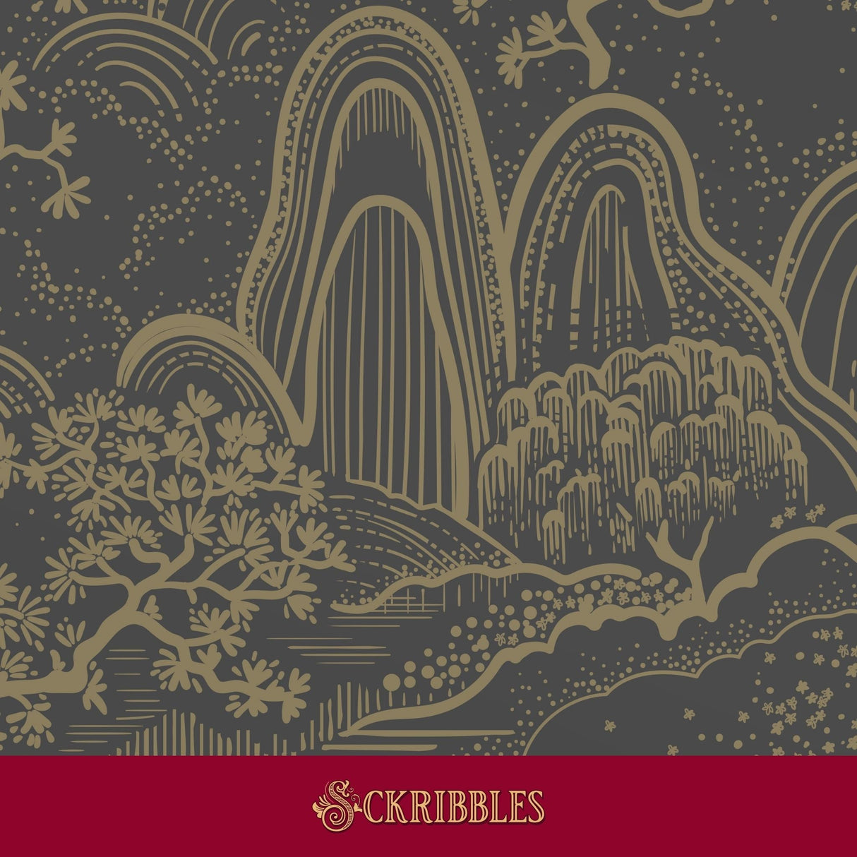 Asian botanical wallpaper.