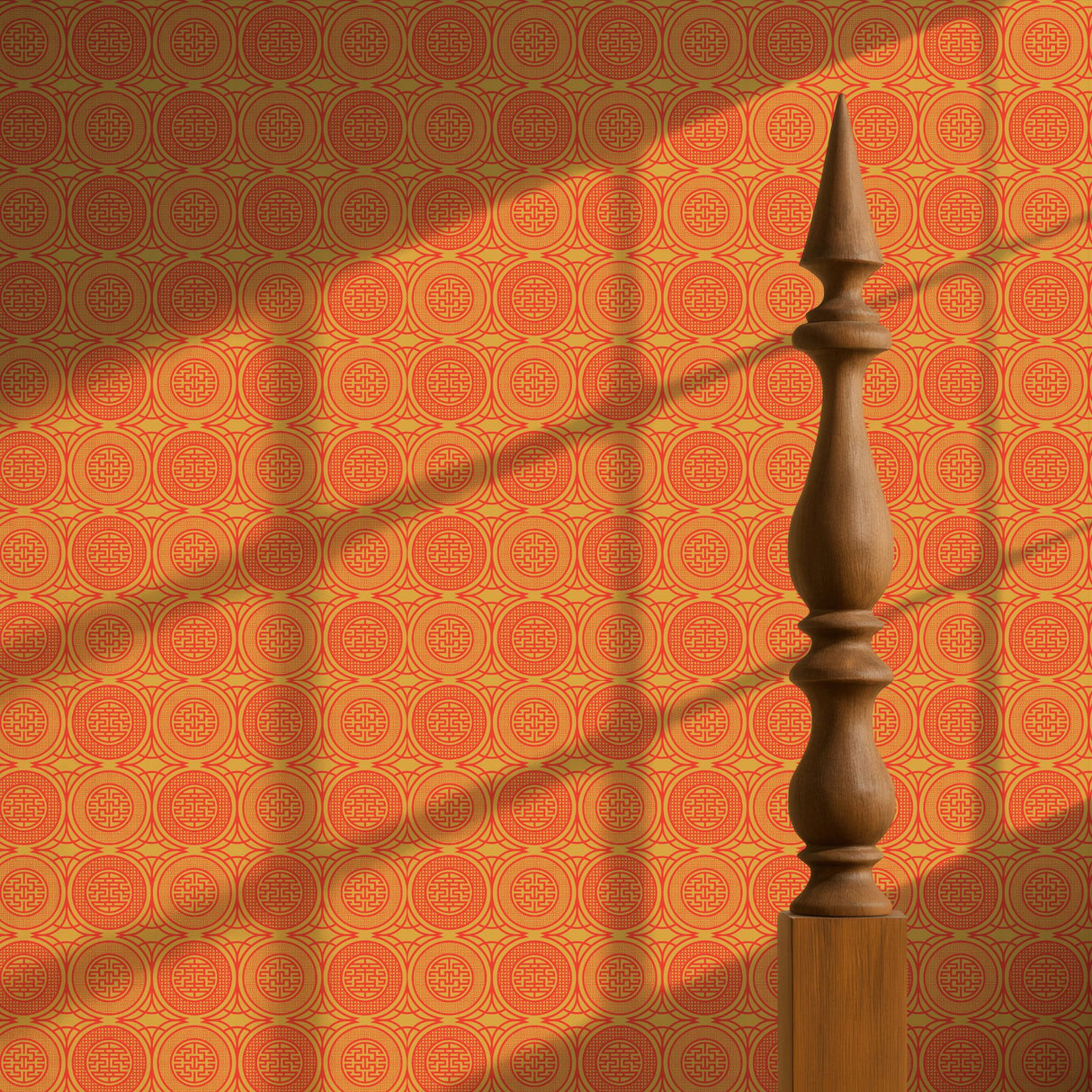Dramatic Bright Geometrical Chinese Wallpaper {Harmony Rising} Wallpaper Sckribbles