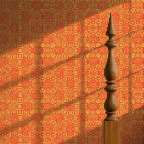 Dramatic Bright Geometrical Chinese Wallpaper {Harmony Rising} Wallpaper Sckribbles