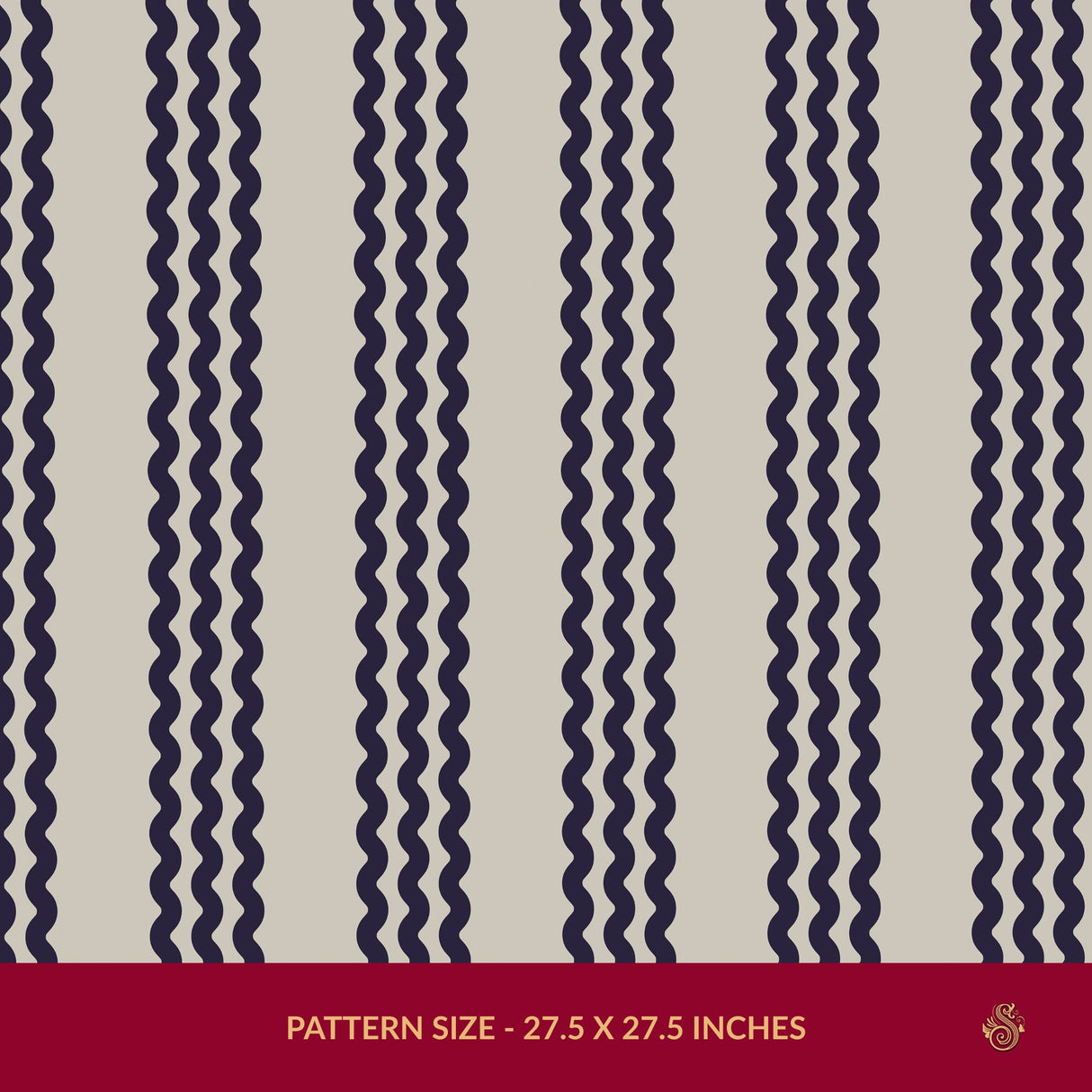 Twist & Turn | Black & Beige Wavy Vertical Striped Wallpaper Wallpaper Sckribbles Signature - Premium Non-Woven Roll - 27.5 in x 32.8 ft (70 cm × 10 m) Admiral Stripe