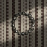 Beige and brown striped wallpaper.