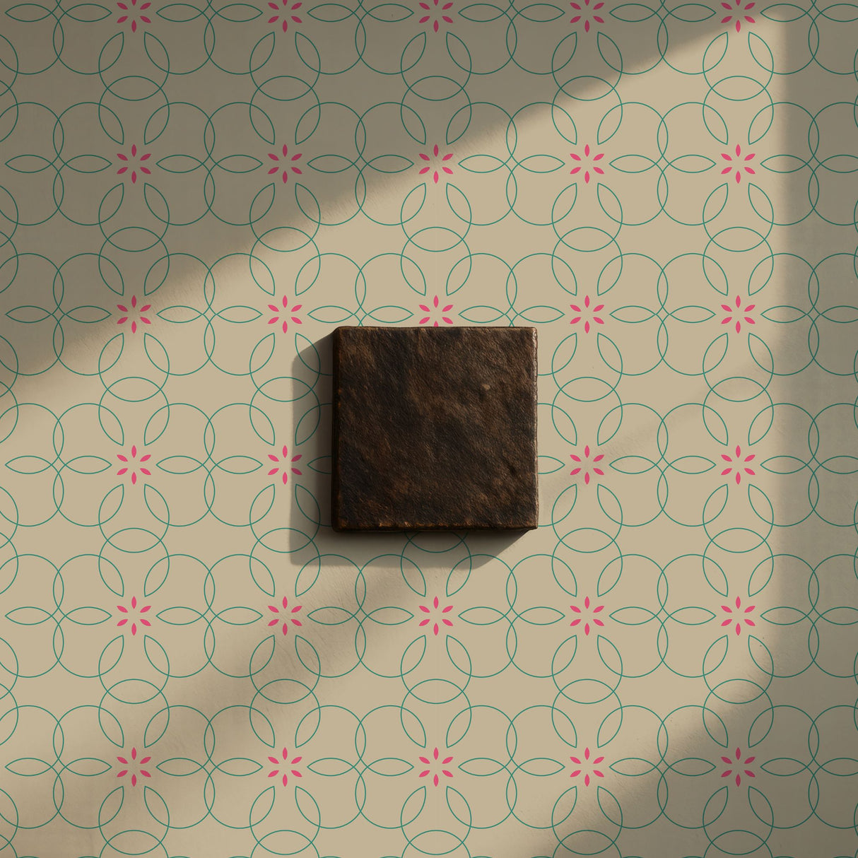 Bloomatrix | Geometrical Floral Retro Wallpaper Wallpaper Sckribbles