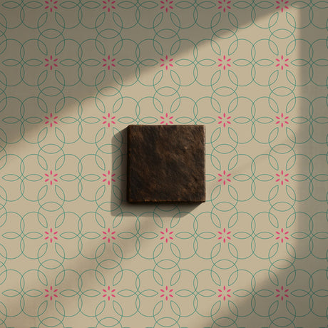 Bloomatrix | Geometrical Floral Retro Wallpaper Wallpaper Sckribbles