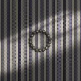 Beige navy blue wavy striped wallpaper.
