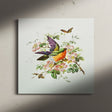 "Vintage Birthday Card with Birds, Flowers, and Butterflies" Wall Art Canvas Print Canvas Wall Art Sckribbles   