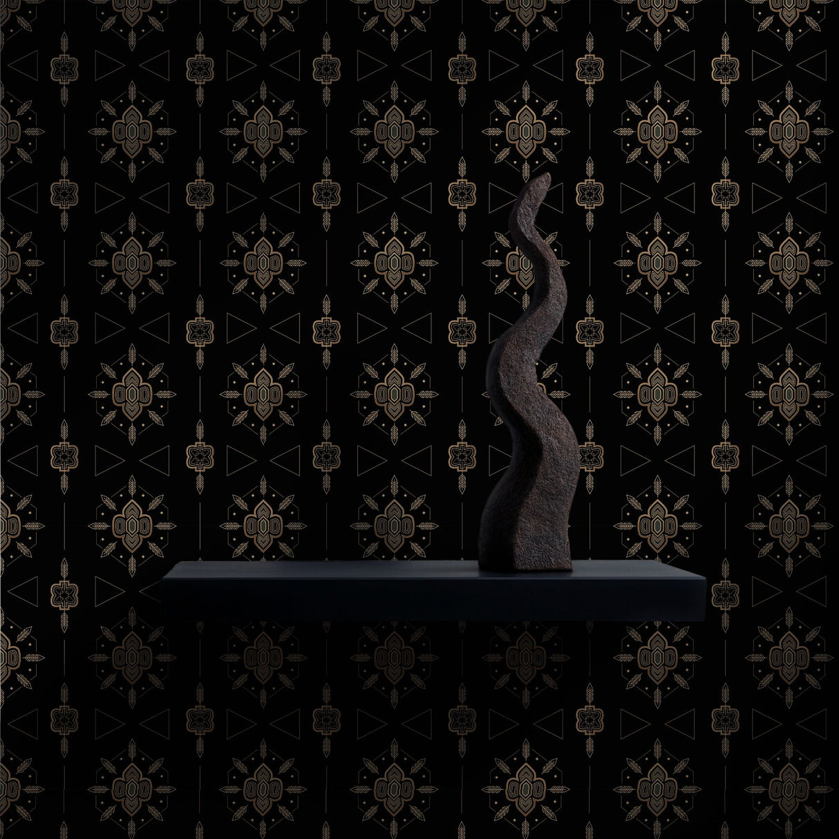 Moody Black Glamorous Luxury Art Deco Wallpaper {Sacred Geometry} Wallpaper Sckribbles