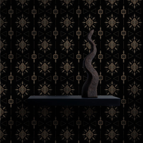 Moody Black Glamorous Luxury Art Deco Wallpaper {Sacred Geometry} Wallpaper Sckribbles