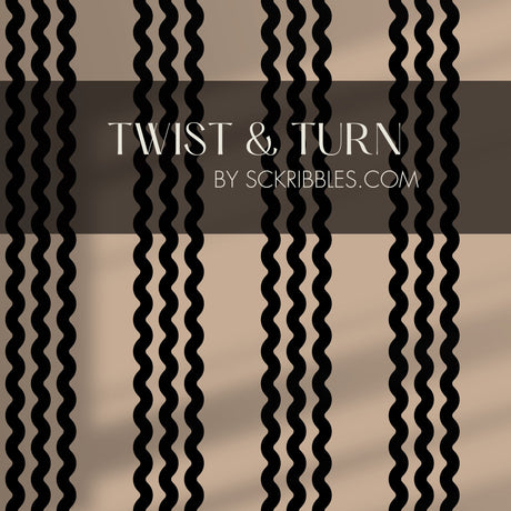 Black & Beige Wavy Vertical Striped Wallpaper {Twist & Turn} Wallpaper Sckribbles