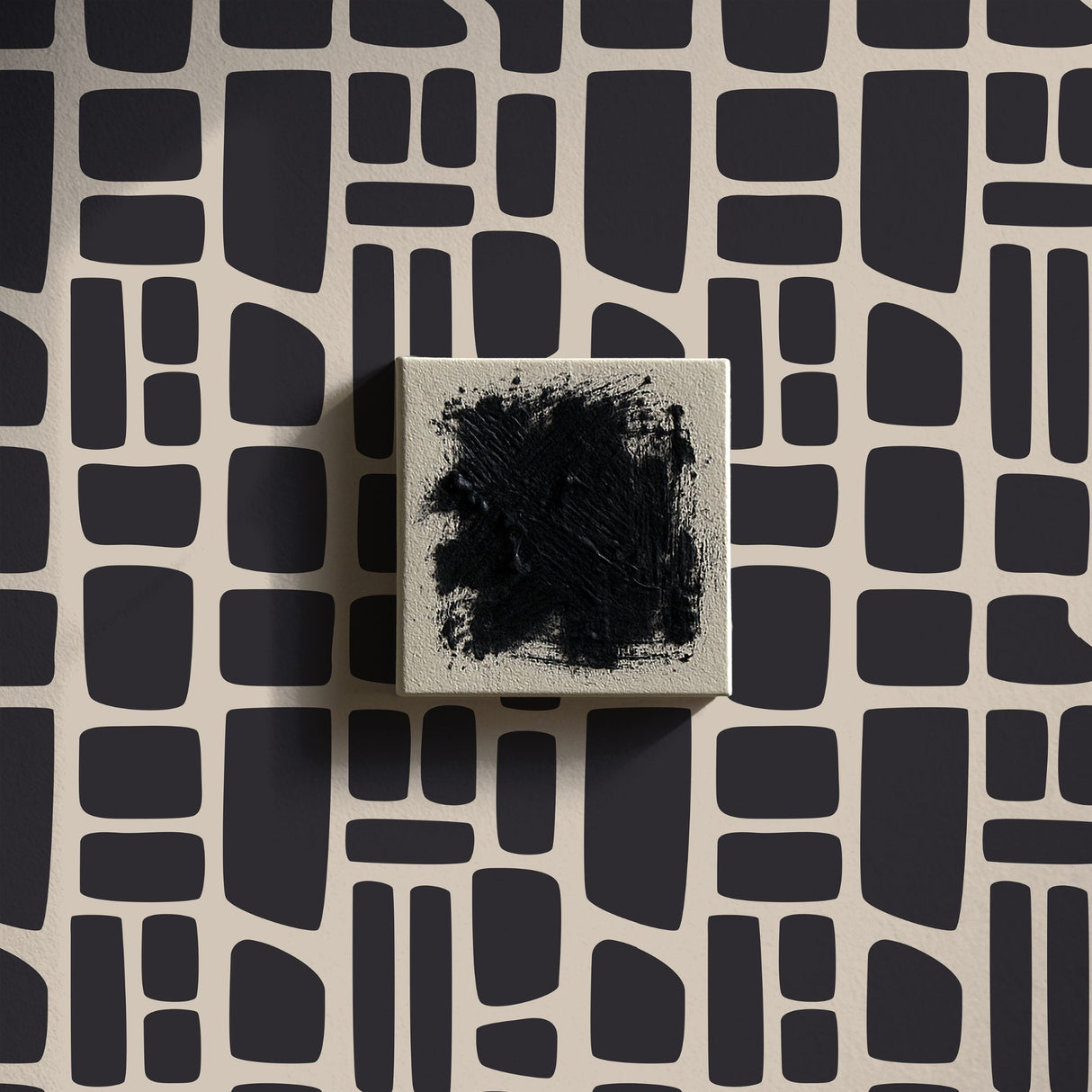 Noir Swell | Bold Abstract Geometrical Masculine Wallpaper