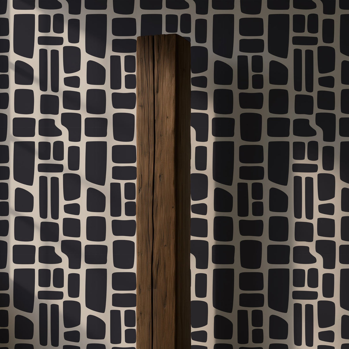 Noir Swell | Bold Abstract Geometrical Masculine Wallpaper