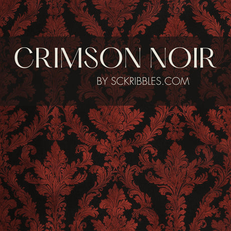 Moody Red and Black Damask Wallpaper {Crimson Noir} Wallpaper Sckribbles   