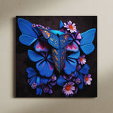 Bright Royal Blue 3D Butterfly Nursery Wall Art Canvas {Queen Papillon} Canvas Wall Art Sckribbles   