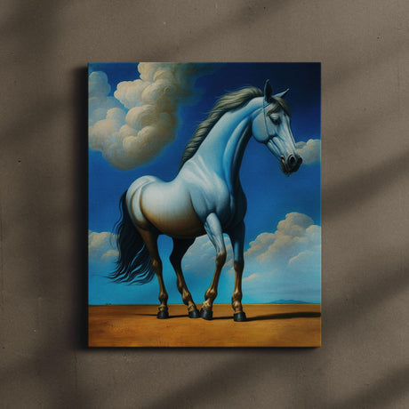 Blue Horse with Clouds Wall Art Canvas {The Ripped Equine} Canvas Wall Art Sckribbles   