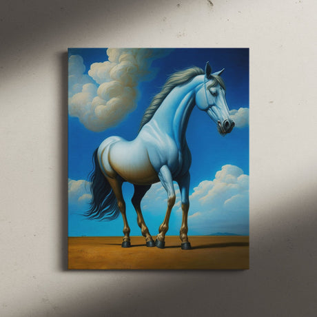 Blue Horse with Clouds Wall Art Canvas {The Ripped Equine} Canvas Wall Art Sckribbles   
