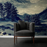 Blue Scenic Landscape Wallpaper Mural {Sapphire Valley} Wallpaper Sckribbles   