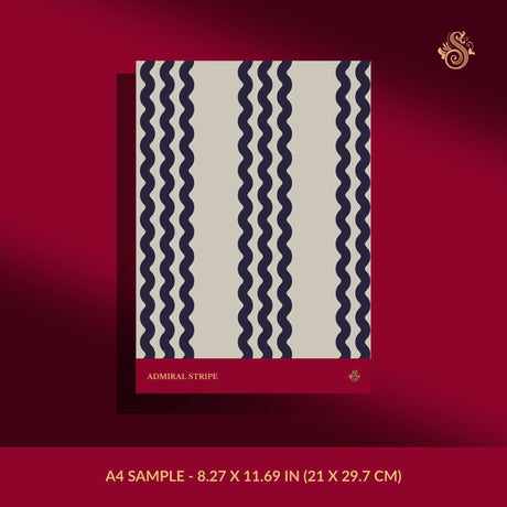 Twist & Turn | Black & Beige Wavy Vertical Striped Wallpaper Wallpaper Sckribbles Signature - Premium Non-Woven A4 Sample - 8.27 × 11.69 in (21 × 29.7 cm) Admiral Stripe