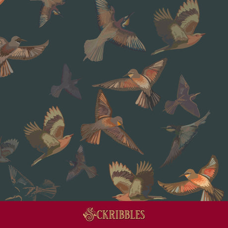 Muted blue bird wallpaper.