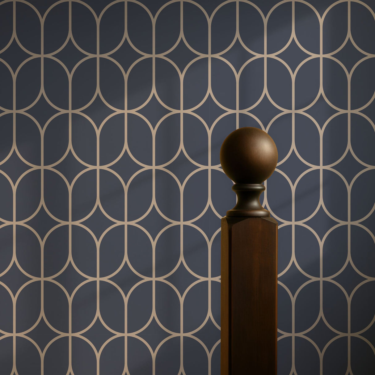 Oblong Intersect | Elegant Classic Geometrical Art Deco Wallpaper Wallpaper Sckribbles