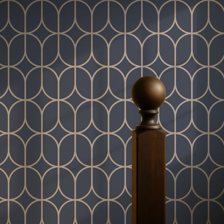 Oblong Intersect | Elegant Classic Geometrical Art Deco Wallpaper Wallpaper Sckribbles