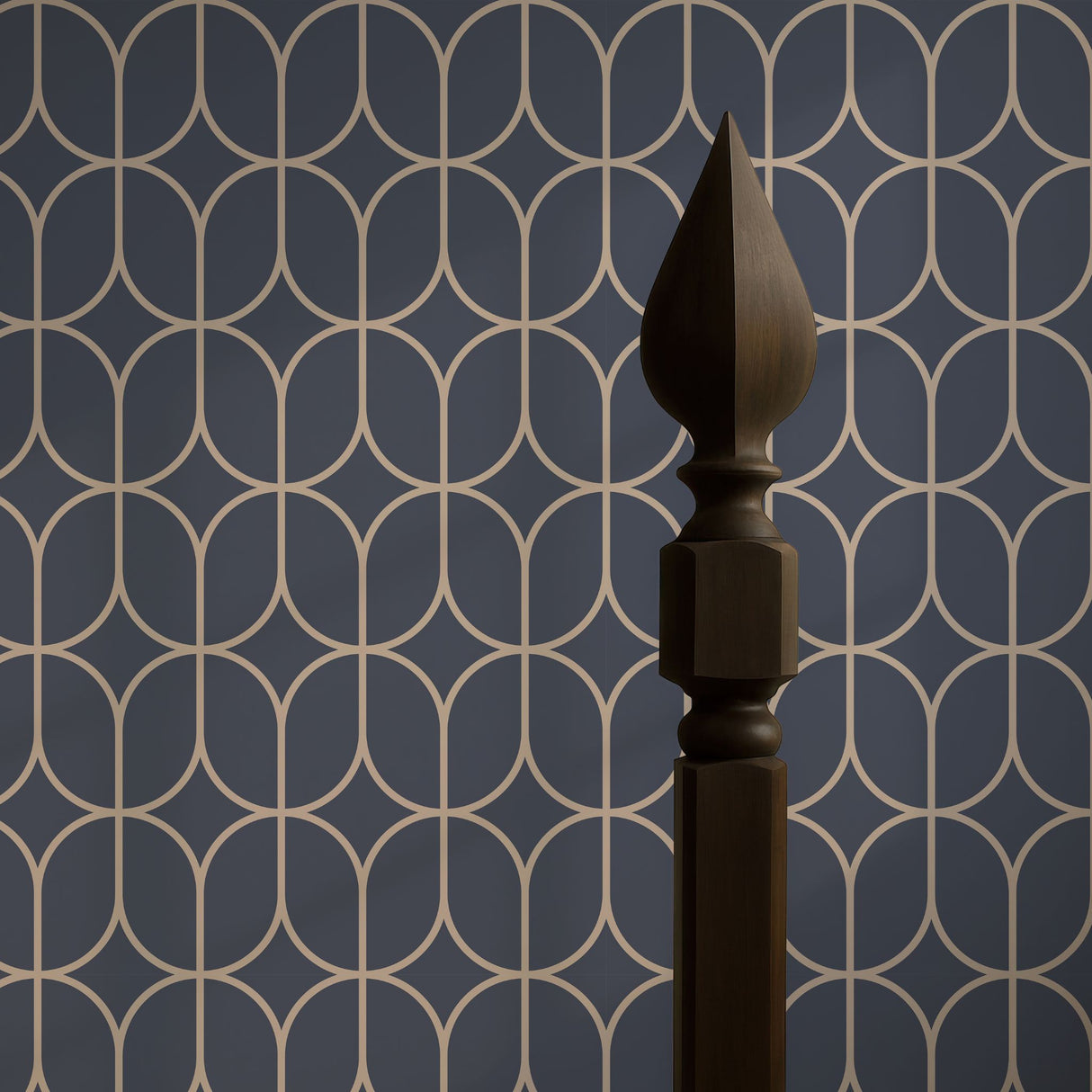 Oblong Intersect | Elegant Classic Geometrical Art Deco Wallpaper Wallpaper Sckribbles