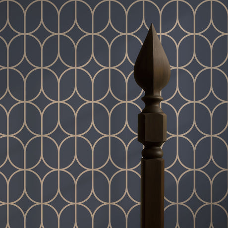 Oblong Intersect | Elegant Classic Geometrical Art Deco Wallpaper Wallpaper Sckribbles