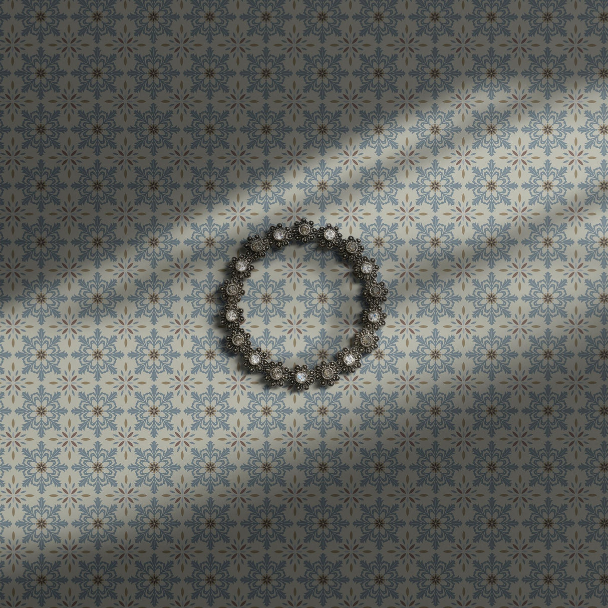 Blue tile wallpaper.