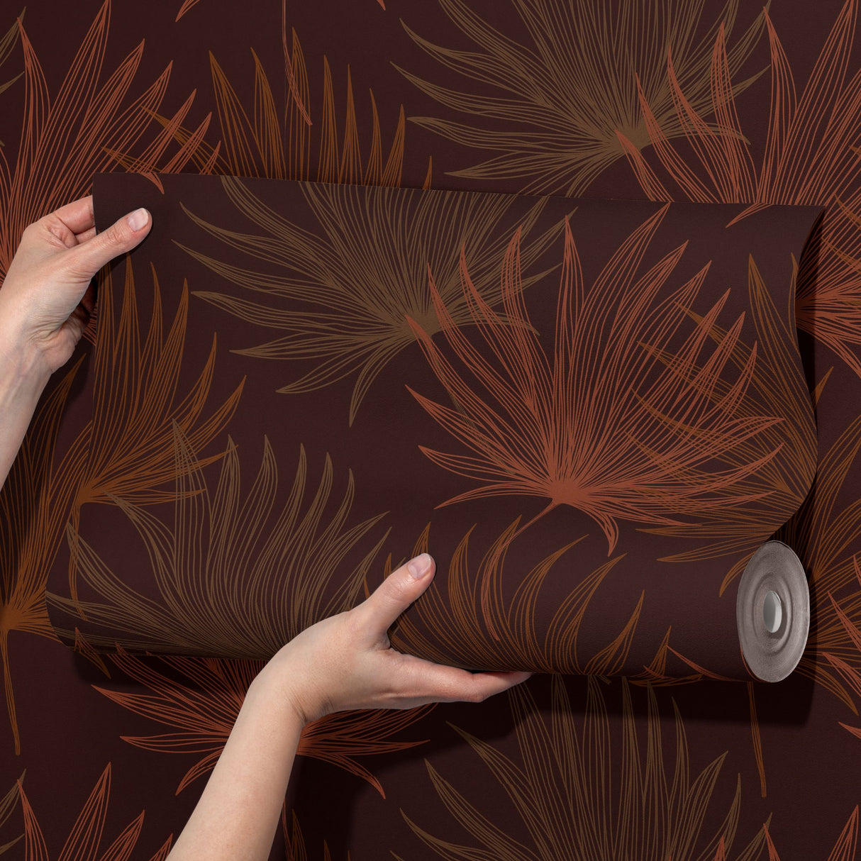Flamboyant Tropical Palm Leaf Fronds Wallpaper {Sheer Palms} Wallpaper Sckribbles