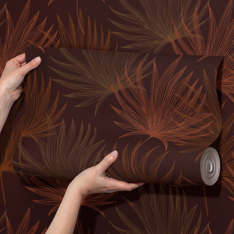 Flamboyant Tropical Palm Leaf Fronds Wallpaper {Sheer Palms} Wallpaper Sckribbles